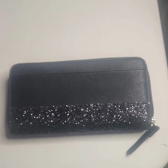 Kate Spade Black Leather Wallet with Sparkle Accents - Picture 6 of 7